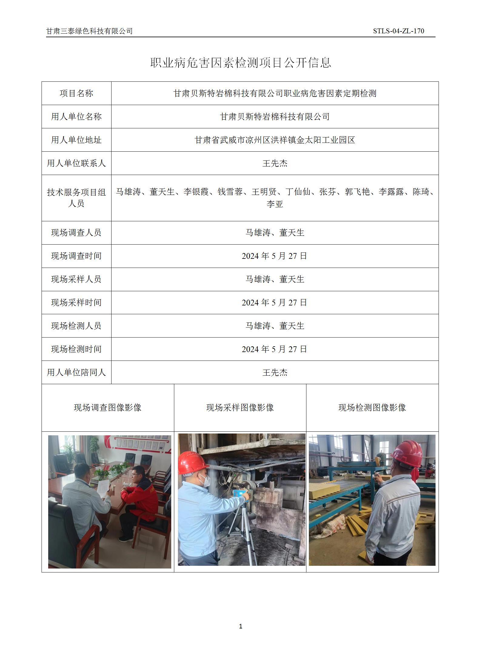 D-043甘肅貝斯特巖棉科技有限公司職業(yè)病危害因素定期檢測(cè).jpg